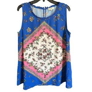 Bright & Lively Umgee Sleeveless Too with Beautiful Print Size Medium